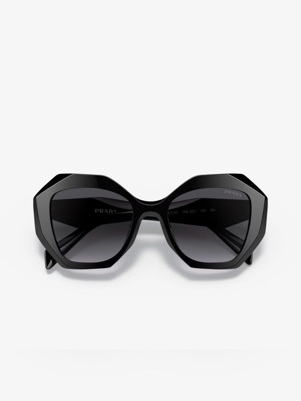 Prada SPR 16W Black Geometric Oversized Women's Sunglasses